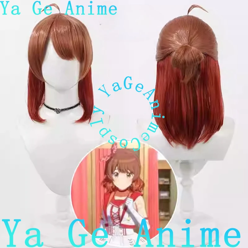 Idolmaster ألوان لامعة Hanami Yūga شعر مستعار تأثيري ألعاب أنيمي هالوين كرنفال حفلة الشعر الاصطناعية مقاومة للحرارة