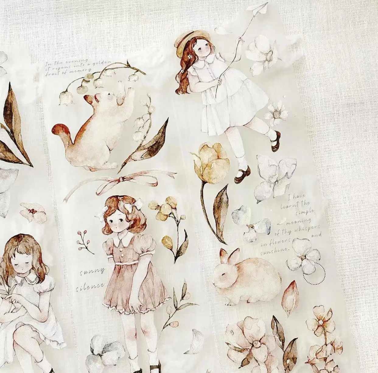 1 حلقة النمش الشاي المجلد 3 فتاة الغابات الصيف المطر الوقت الأزهار اشي PET الشريط مخطط DIY بها بنفسك سكرابوكينغ خطة الزخرفية ملصق