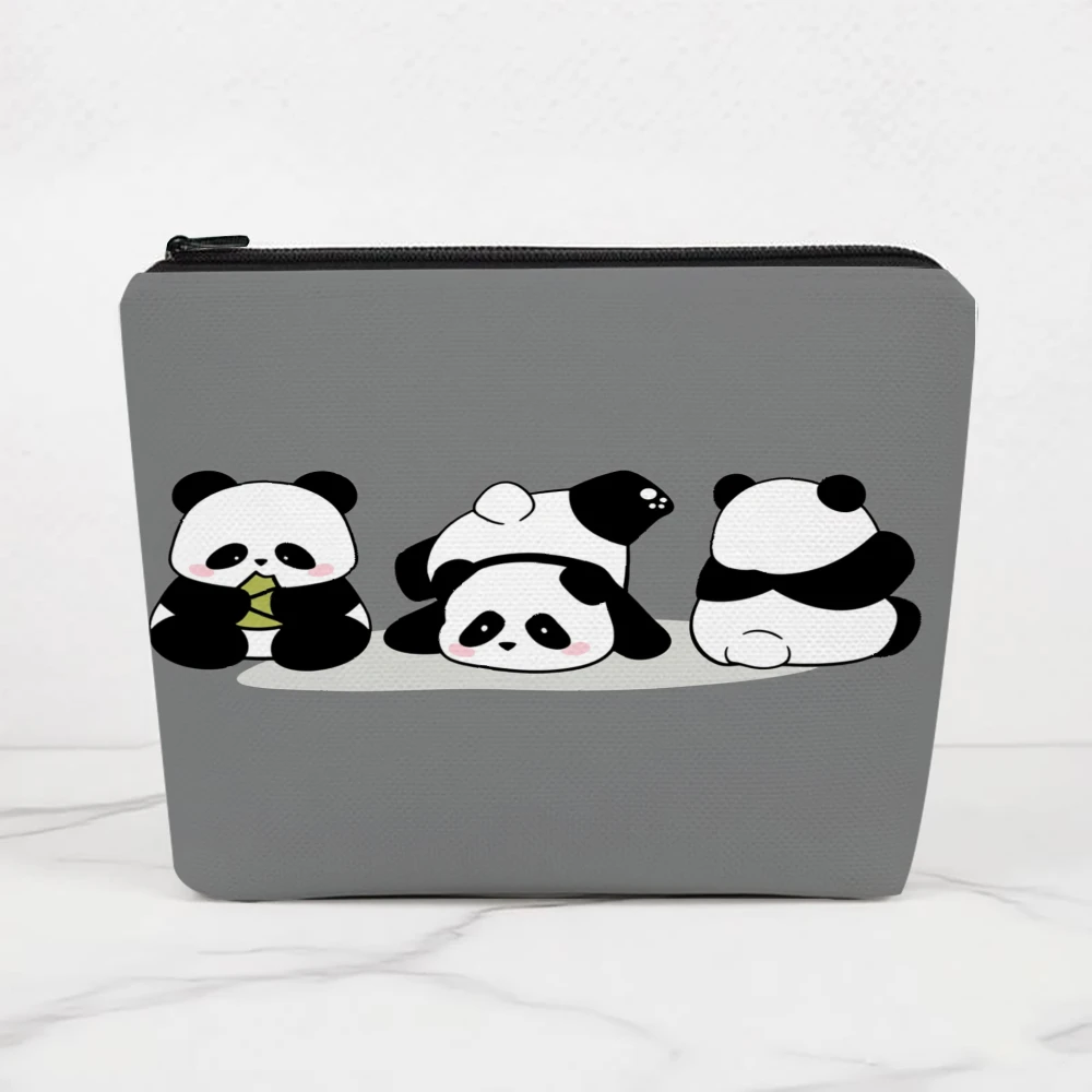 Panda Eating Bamboo Sleeping Makeup Bags for Girls Cosmetic Pouch Toiletry Bag Pencil Case Travel Storage