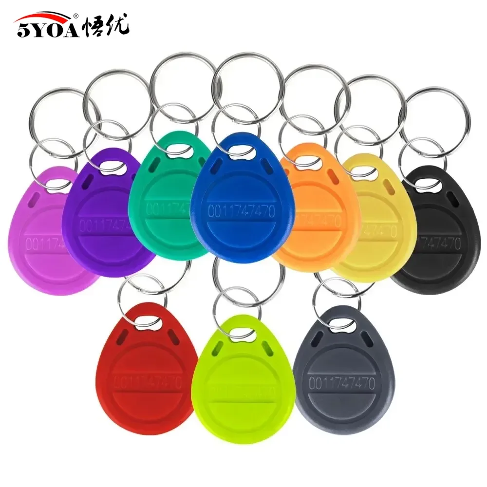 5YOA 10/20pcs 125KHz RFID TK4100 EM4100 Proximity Keyfobs Read-Only Smart Secure Door Entry Access Control ID Keychain Token Tag