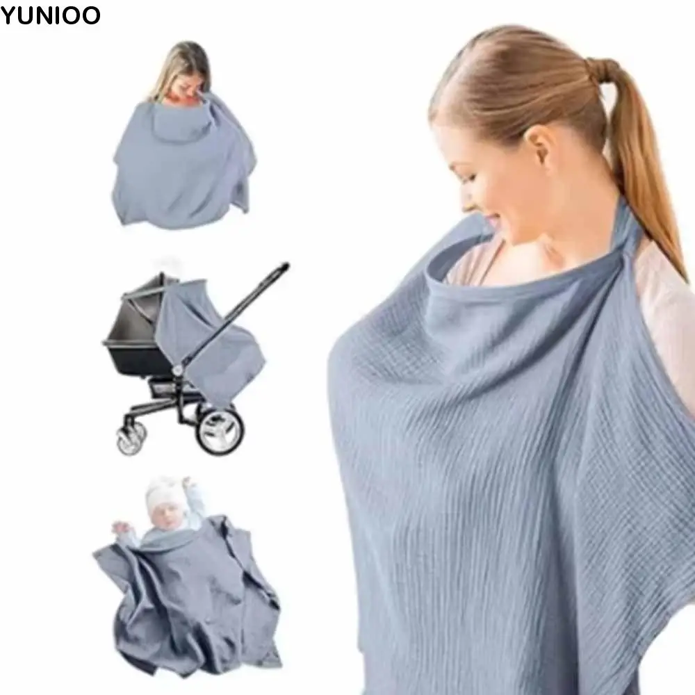 

Дышащее хлопковое полотенце для грудного вскармливания, регулируемый ремень, плащ для кормления, чехол для кормления, сплошной цвет с карманами, чехол для кормления ребенка