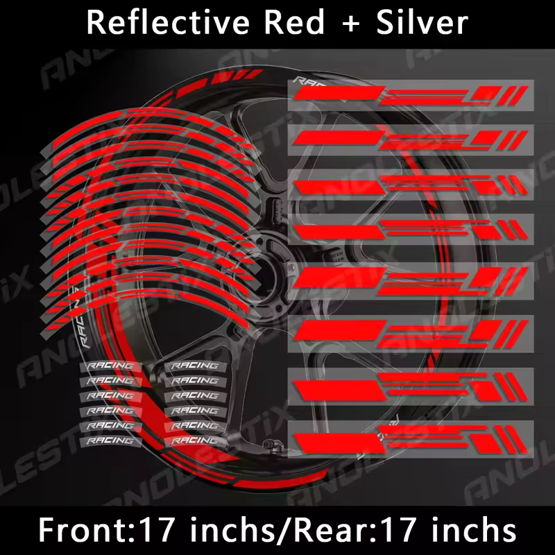 Reflective Motorcycle Wheel Stickers Hub Decal Rim Stripe 17 Inchs For YAMAHA Honda Kawasaki Suzuki BMW KTM Husqvarna Triumph - Image 7