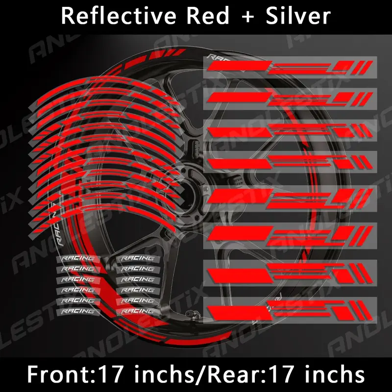 Reflective Motorcycle Wheel Stickers Hub Decal Rim Stripe 17 Inchs For YAMAHA Honda Kawasaki Suzuki BMW KTM Husqvarna Triumph - Image 7