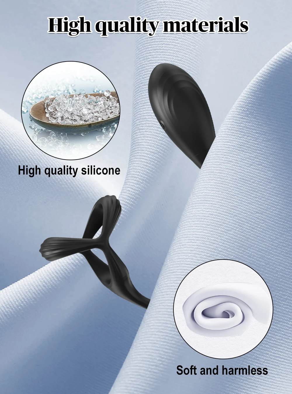 Male 2-in-1 Cock Ring and Anal Butt Plug Vibrator