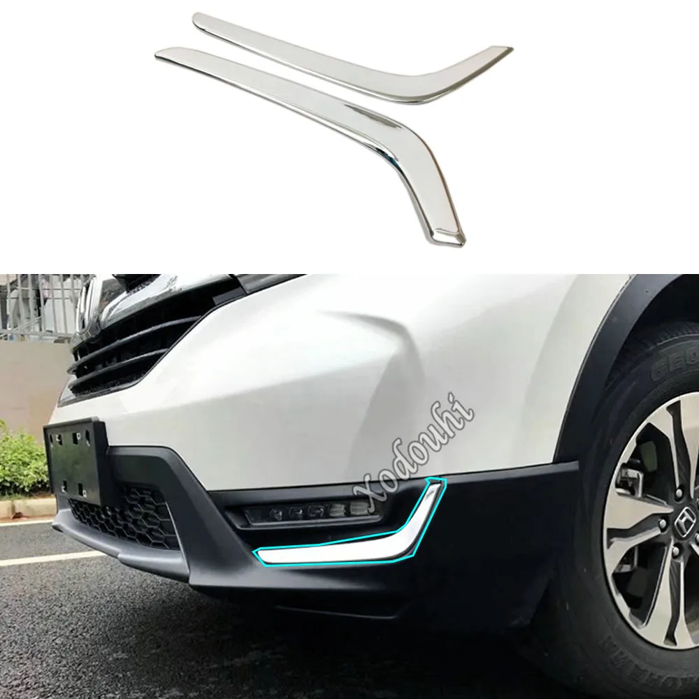 

Car Body Head Front Fog Eyebrow/Trim Light Lamp Frame Stick ABS Chrome Cover Parts For Honda CRV CR-V 2017 2018 2019 2020 2021