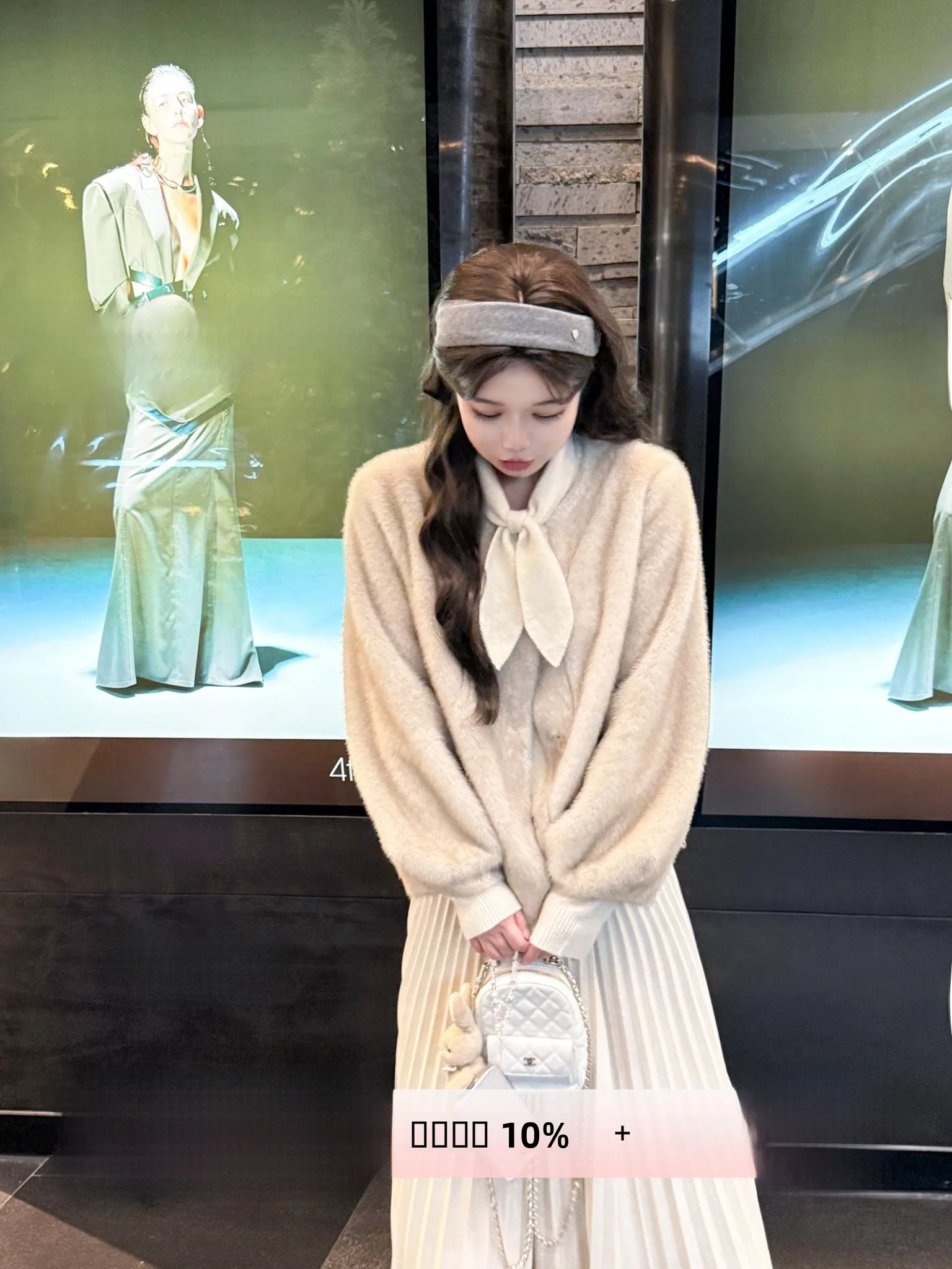 

KO Rabbit Ear Sweater 20 Bear Plu Loose Long Sve Overhead Pure Color Versatile Women's Knitwear Spring Autumn Winter