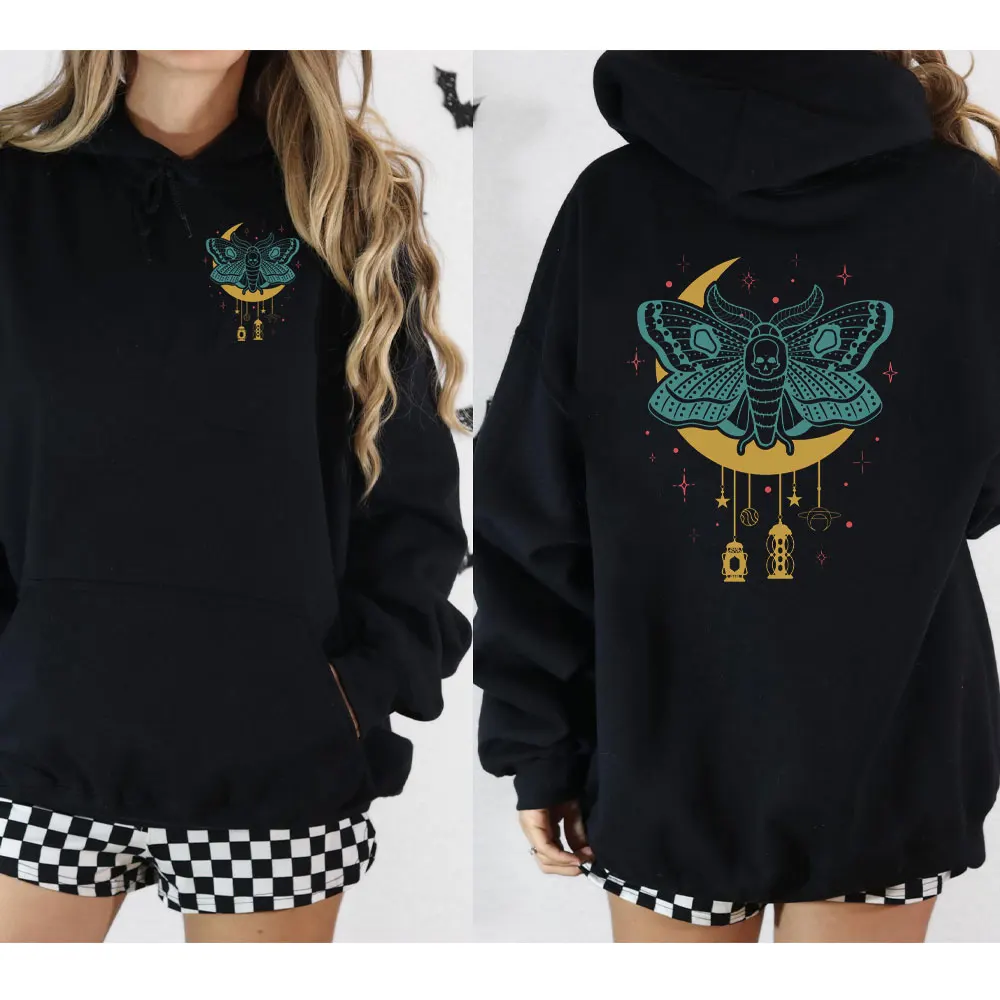 Death Month Magical Moon - Unisex Hoodie Sweatshirt Top Clothing Ladies Mens Printed Shirt Tops Vintage Sweatshirt Camise Hoody