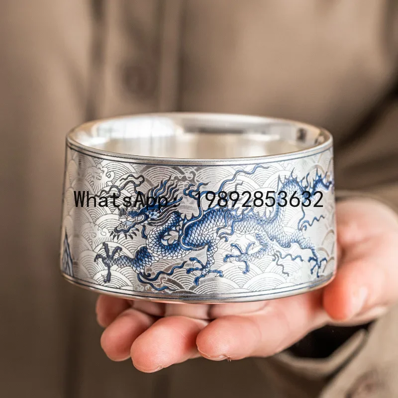 

a28 blue and white dragon pattern master cup household tea cup ceramic kung fu tea set tea cup
