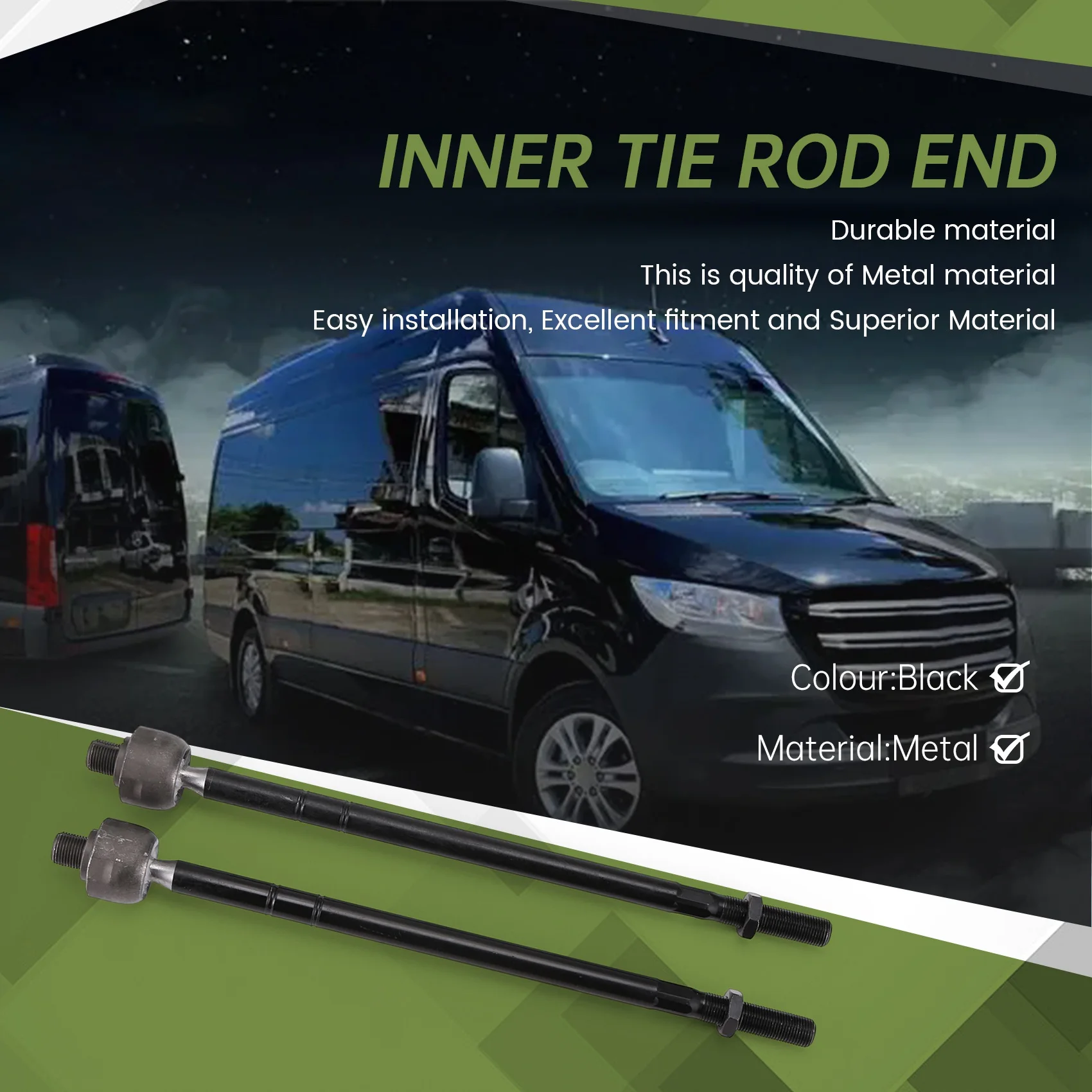 

ABNF!For Mercedes Benz Sprinter 2500 2010-2016 Front Left & Right Inner Tie Rod End 9064600155, 9064600055