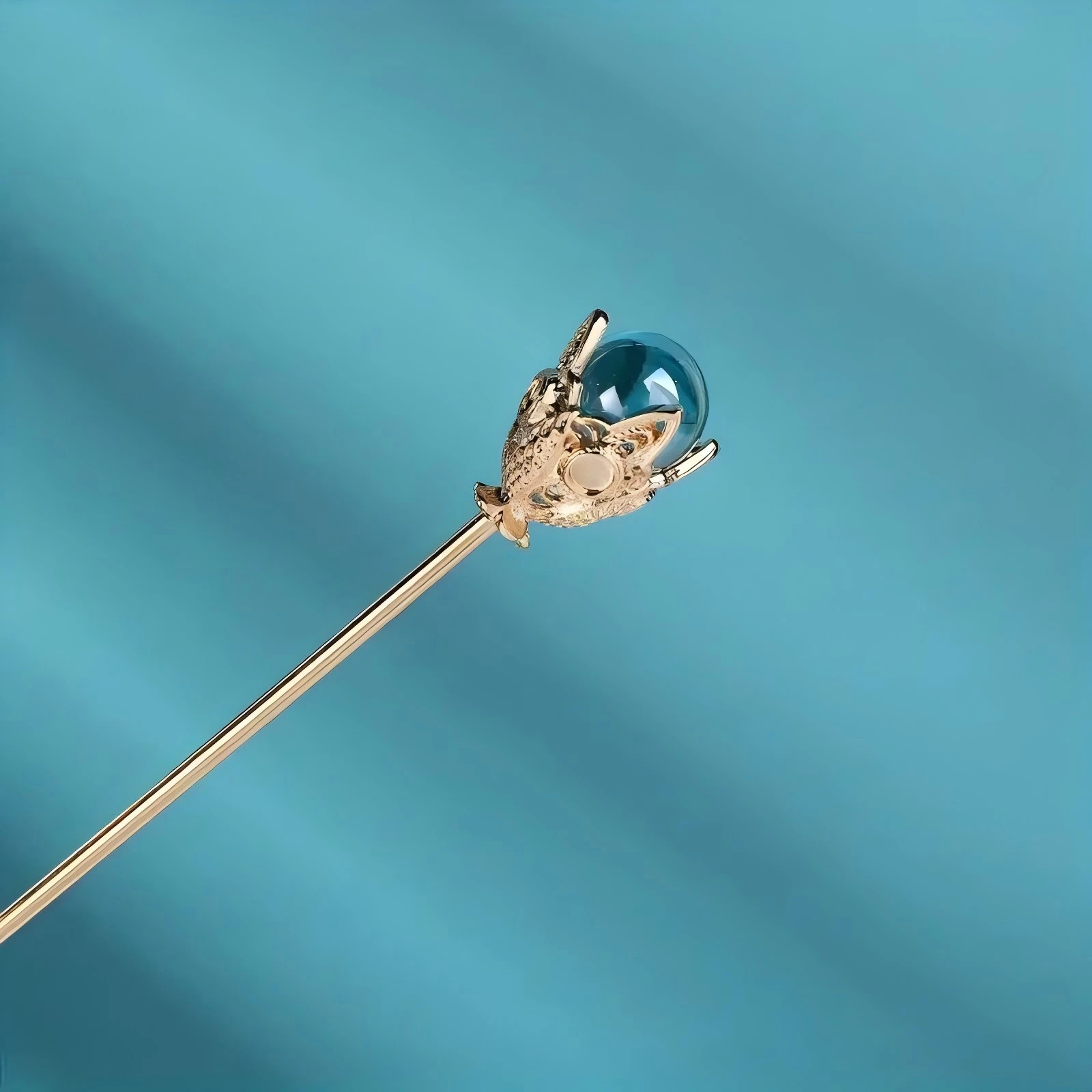 1pc Fashion Blue Crystal Hair Needle Simple Romantic Daily Party Accessory Women\'s Elegant Jewelry Gift Hair Accessory Hairpin