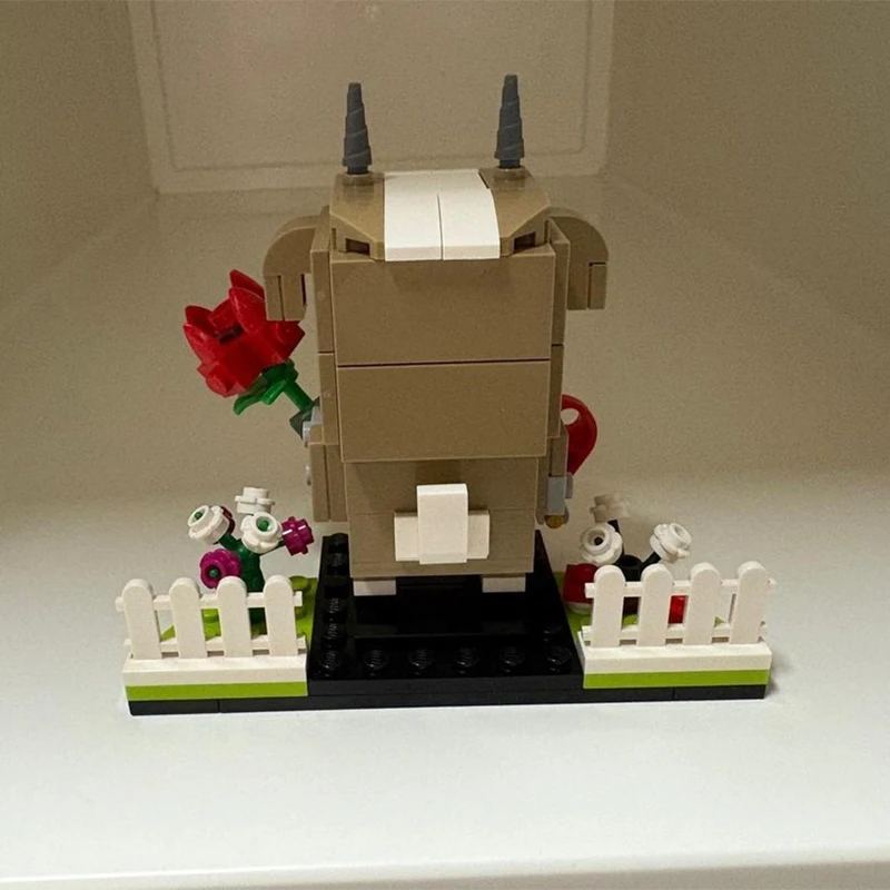 140 قطعة MOC الحب الماعز Brickheadz اللبنات هدية الكريسماس اليدوية لتقوم بها بنفسك هدية مثالية للبالغين الإبداعية جامع #2