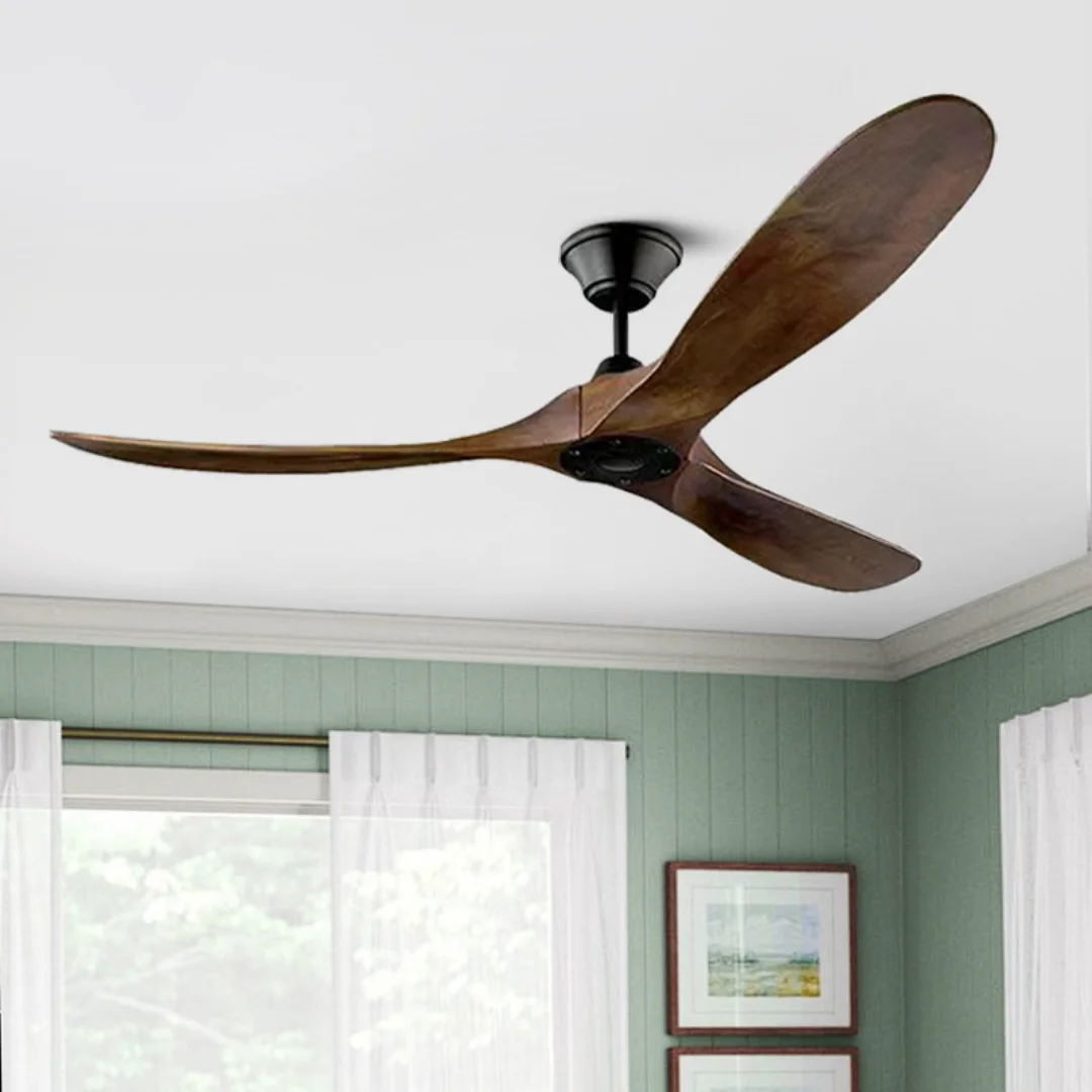 52 60 Inch Ceiling Fans with LED 85-265V Solid Wood Bland DC Motor Remote Control Ventiladores Para Casa 산업용 선풍기 Free Shipping