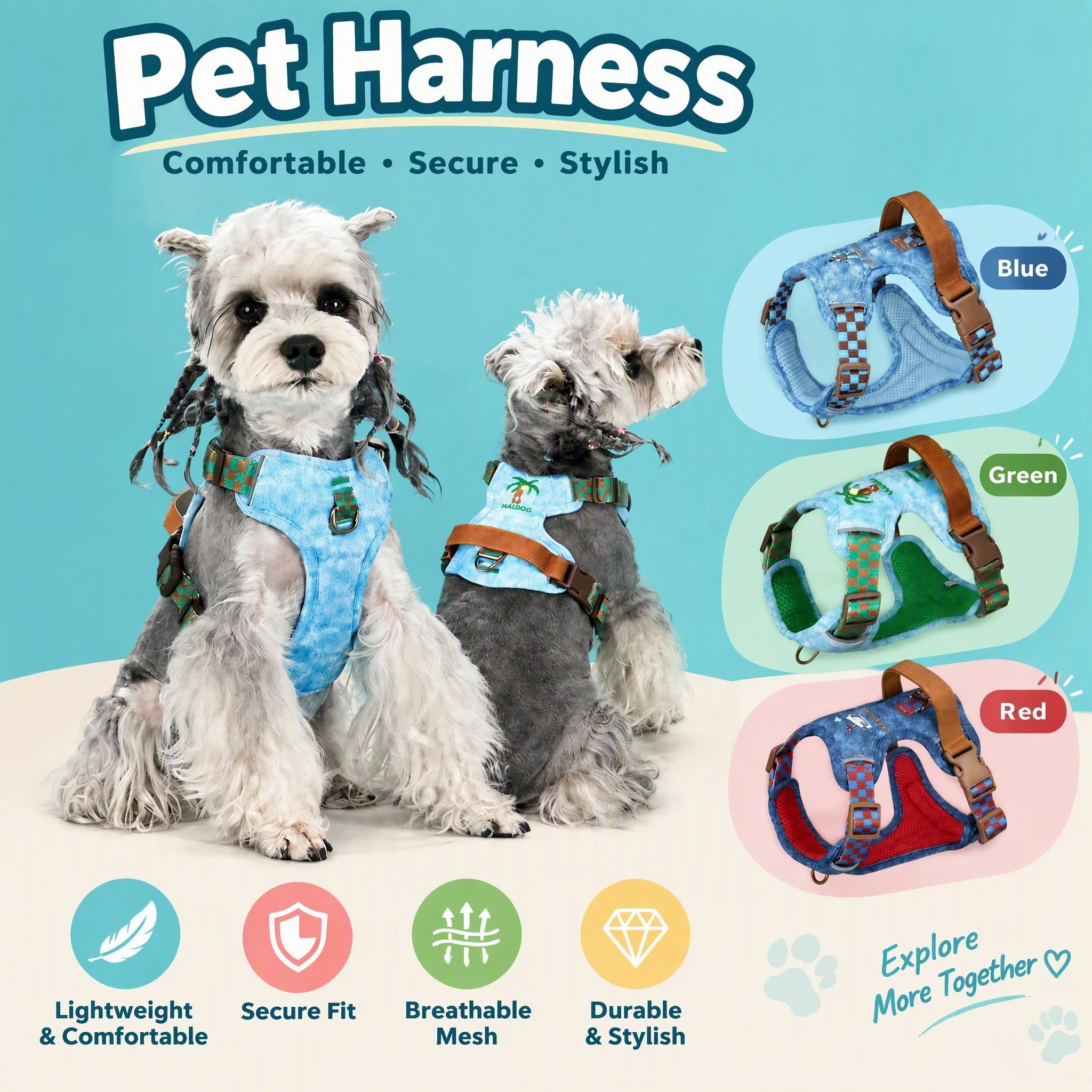 No Pull Pet Dog Harness Adjustable Mesh Dog Chest Vest For Small Medium Dogs Breathable Puppy Harness with D Ring Pet Supplies