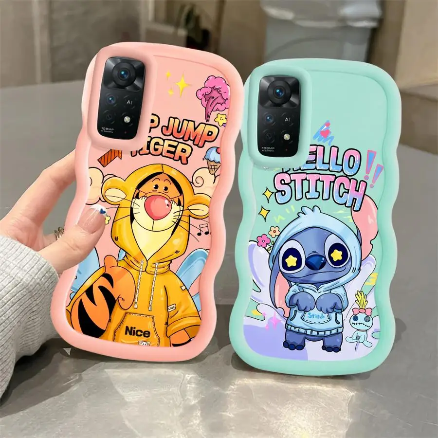 Soft Phone Cover Case for Xiaomi Redmi Note 12 11 Pro 10 Lite 10s 14 13 Plus 11 9s Disney Stitch Pooh