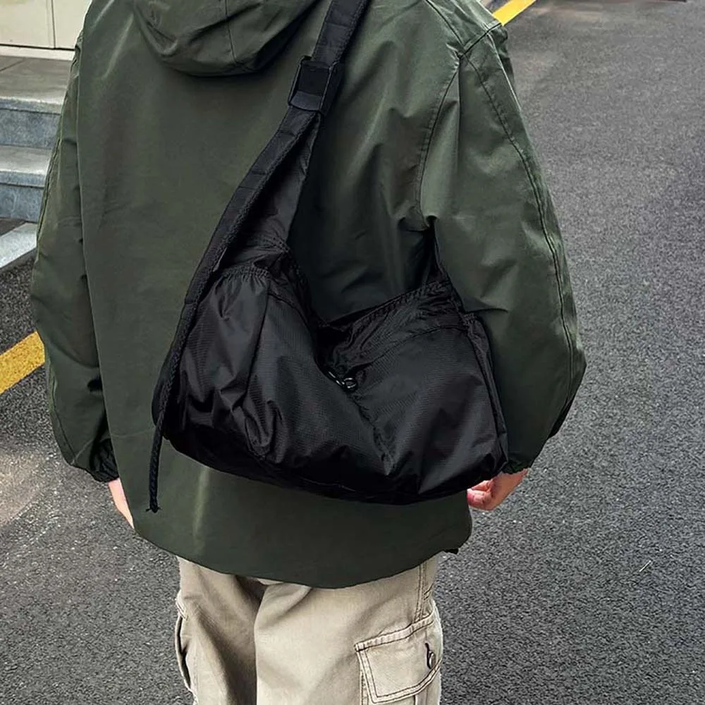 

Oxford Cloth Men's Crossbody Bag Solid Color Smooth Waterproof Shoulder Bag Adjustable Strap Casual Outdoor Travel Pouch Jogging