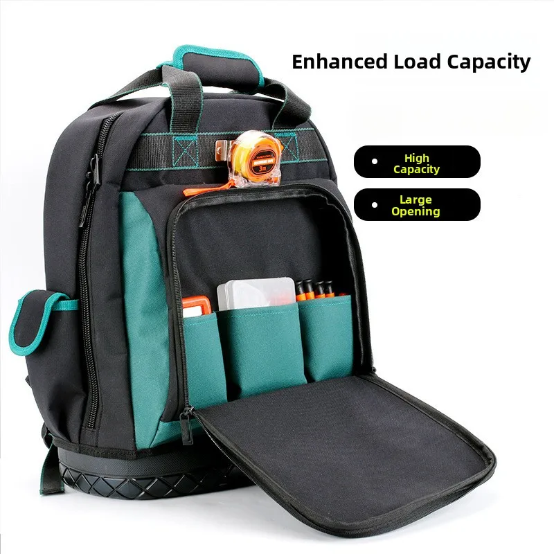 Multi-Functional Double Shoulder Woodworking Electrician Appliance Installation Outdoor Repair Tool Bag Hardware Storage Back...