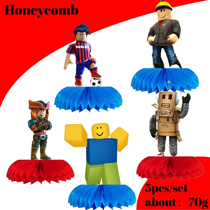 robot boy girl cartoon game honeycomb 5pcs Birthday Party Desktop Honeycomb Party 3D Double Side Honeycomb Table Toppers Gift