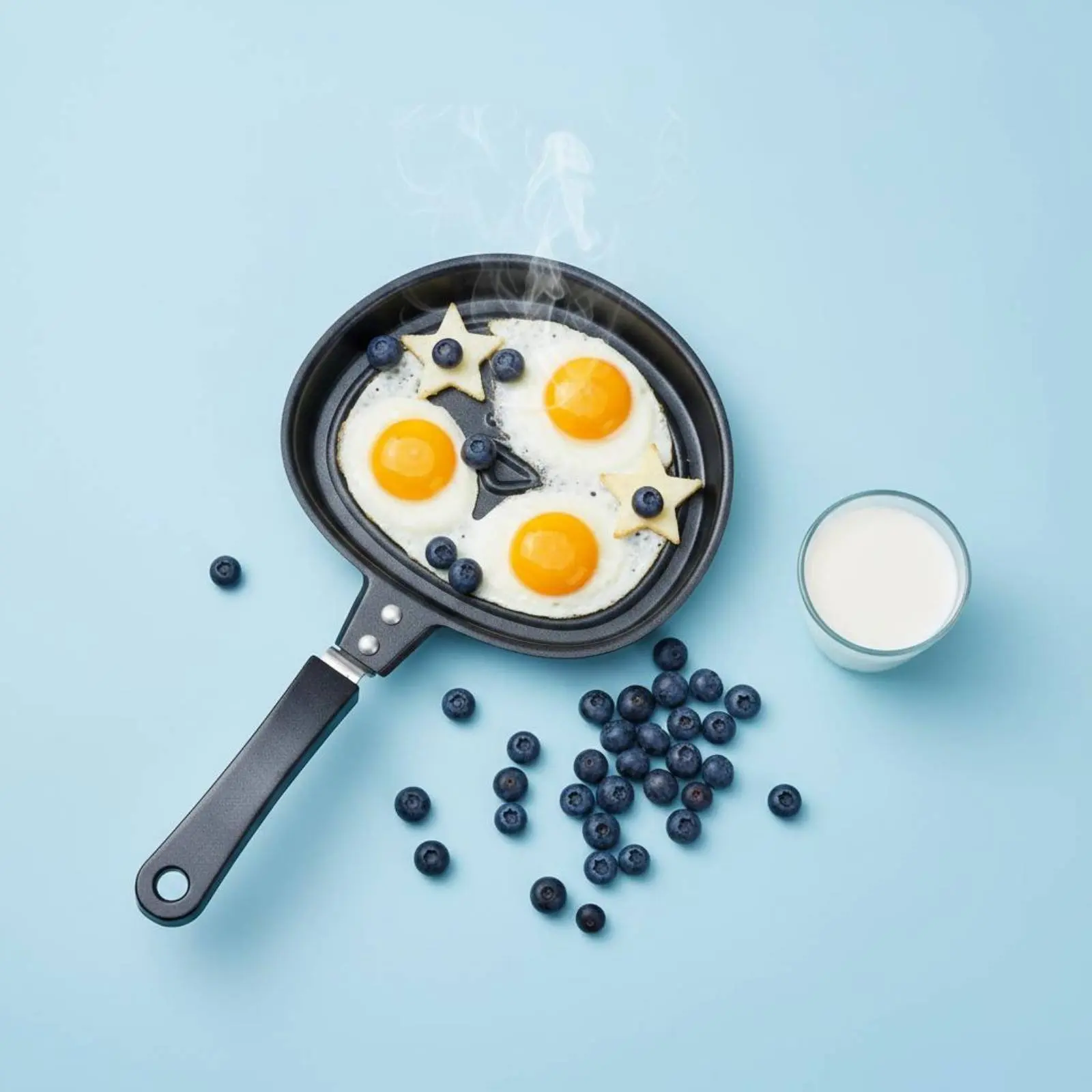 Nonstick Egg-Shaped Skillet Gas Cooktop Safe Nonstick Pancake Pan Multi-Hole Griddle Pan Quick Even Heating Cookware