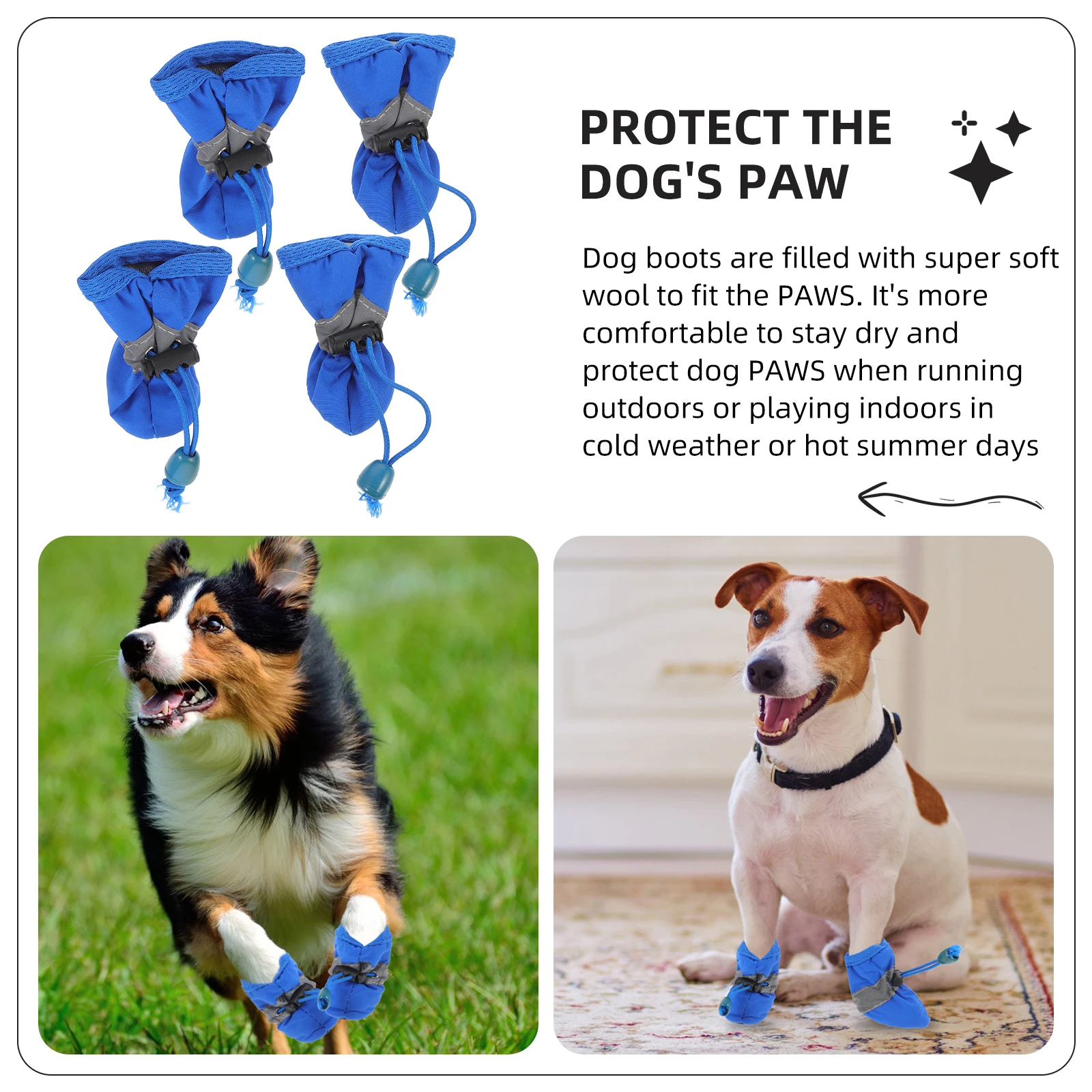

4 Pcs Dog Shoes Waterproof Non slip Rubber Puppy Boots Protect Paws Scratches Wooden Furniture Outdoor Fashion
