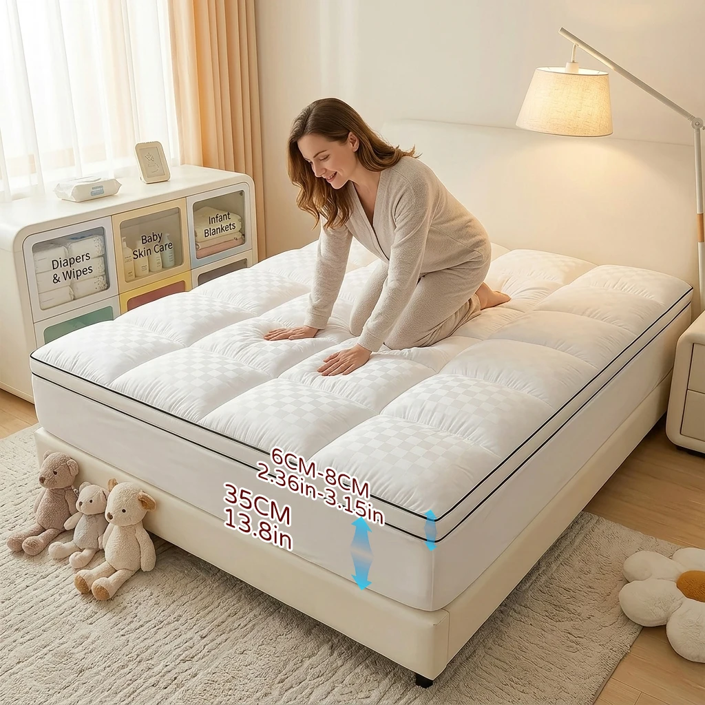 Cooling Mattress Topper For Hot Sleepers  Extra Thick Pillow Top With Deep Pockets  Ultra Soft Temperature Regulating Bed Pad  Machine Washable