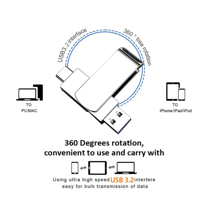 샤오미 USB 3.2 플래시 드라이브, 고속 전송, 금속 펜드라이브 메모리 카드, 펜드라이브 플래시 디스크, 방수 스틱, 16TB, 신제품