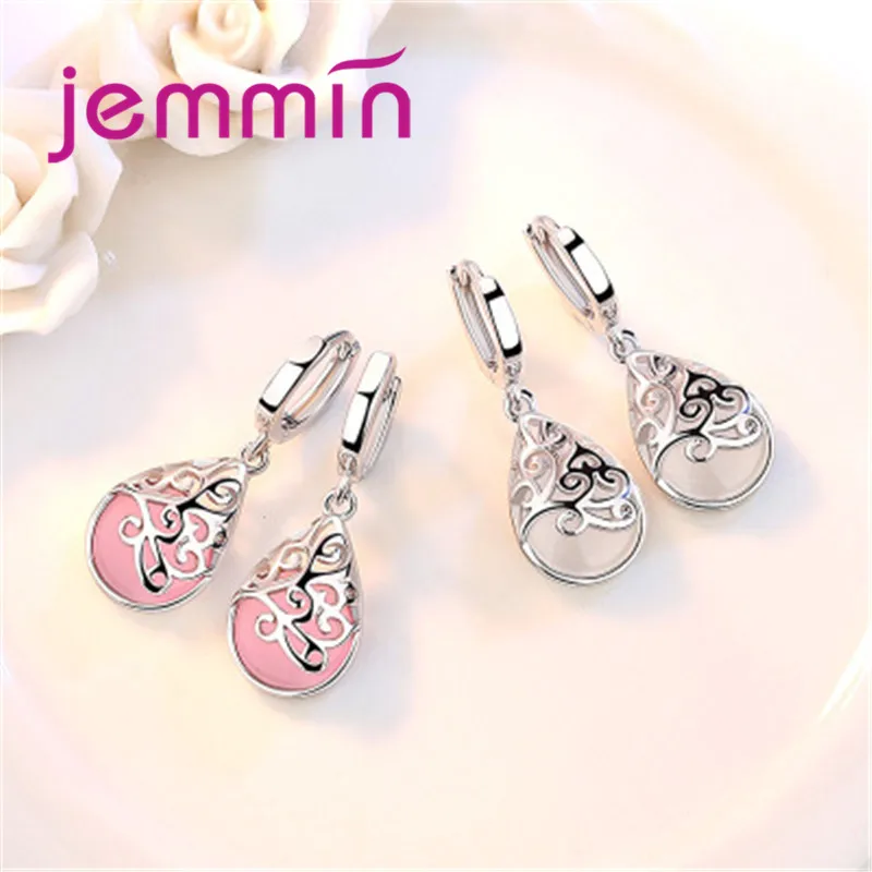 Brand Real 925 Sterling Silver Moonlight Opal Tears Totem Drop Earrings oorbellen For Femmes Valentines Day Gift