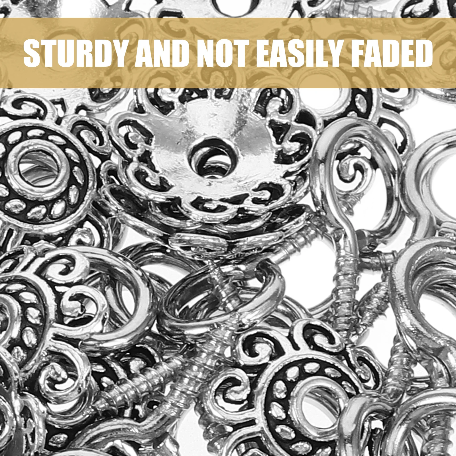 

1Set Flower Bead Cap Eye Pin Set Alloy Jewelry Making DIY Bracelet Necklace Accessories Durable Practical Screw Eye Pin