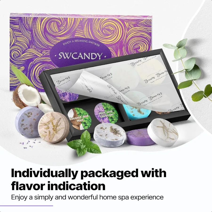 Douchestomers Aromatherapie Verjaardagscadeaus voor vrouwen 8-delige kousvullers Witte olifant Cadeaus voor volwassenen Moeder Mannen Tiener Zelf