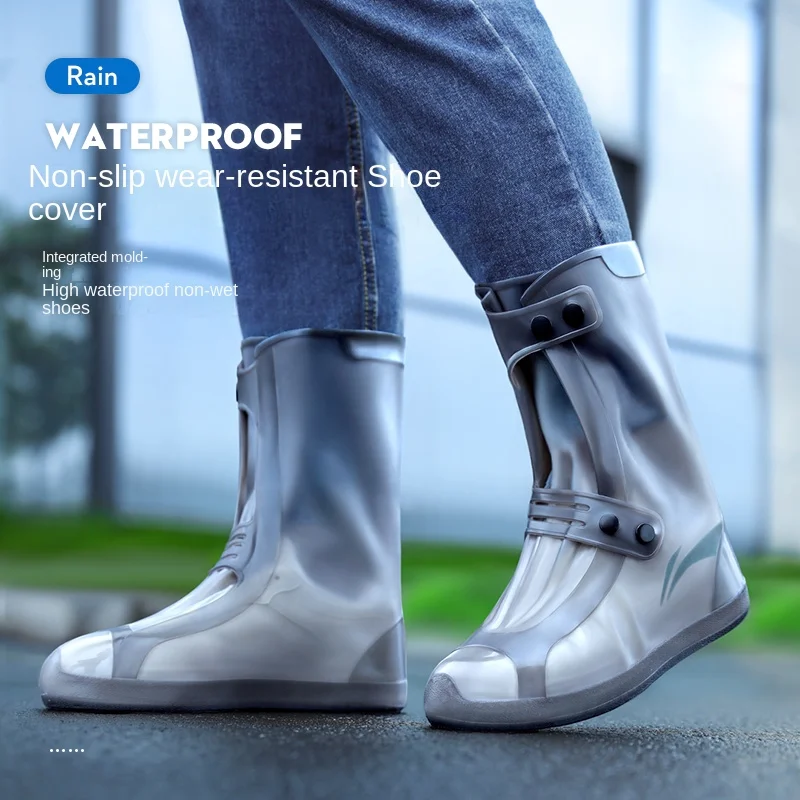 Rain Shoes Waterproof Rain Boots Cover Snow Anti Skid Thick Wear Resistant Silicone Rain Shoes Cover Men Women High Water Shoes