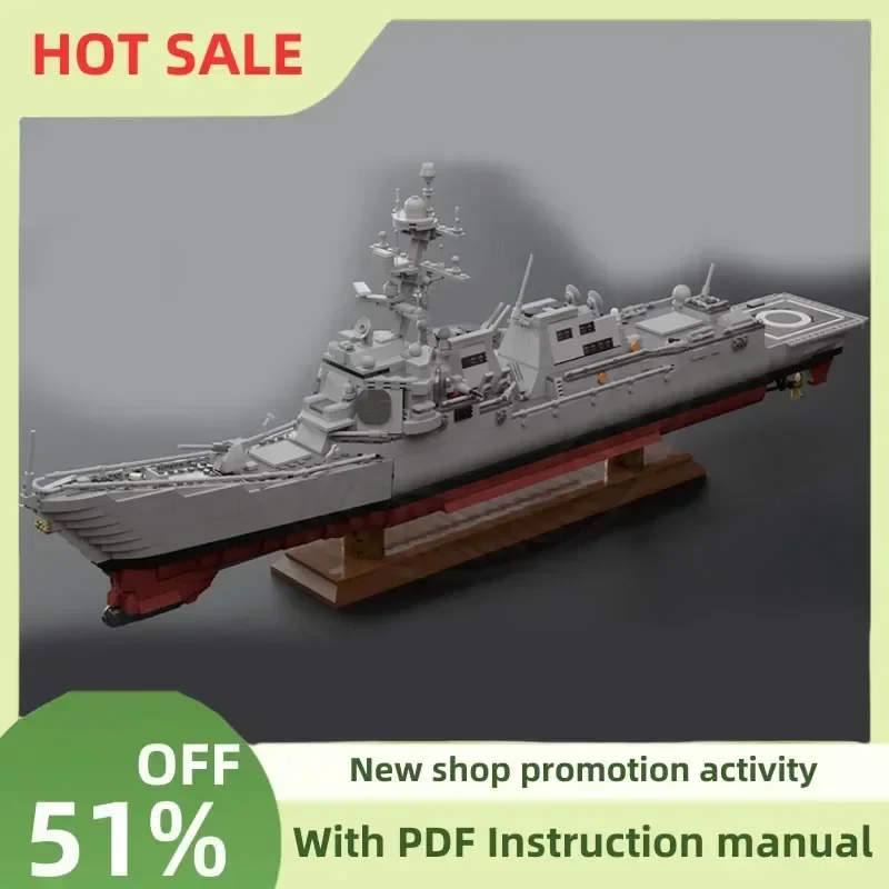 

New 2810Pcs Moc Military Weapons Arleigh Burke Destroyer Model Custom Puzzles Technology Diy Assembly Toys Boy Holiday Gifts