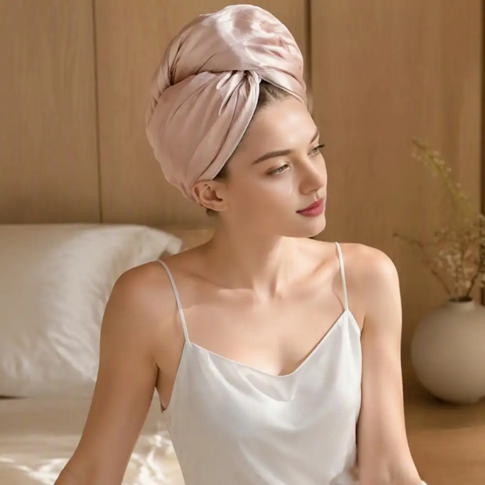 Hair Drying Towel Wrap Satin Microfiber Hair Towel Wrap Absorbent Fast Drying Turban Anti-frizz Hair Towel for Curly Long
