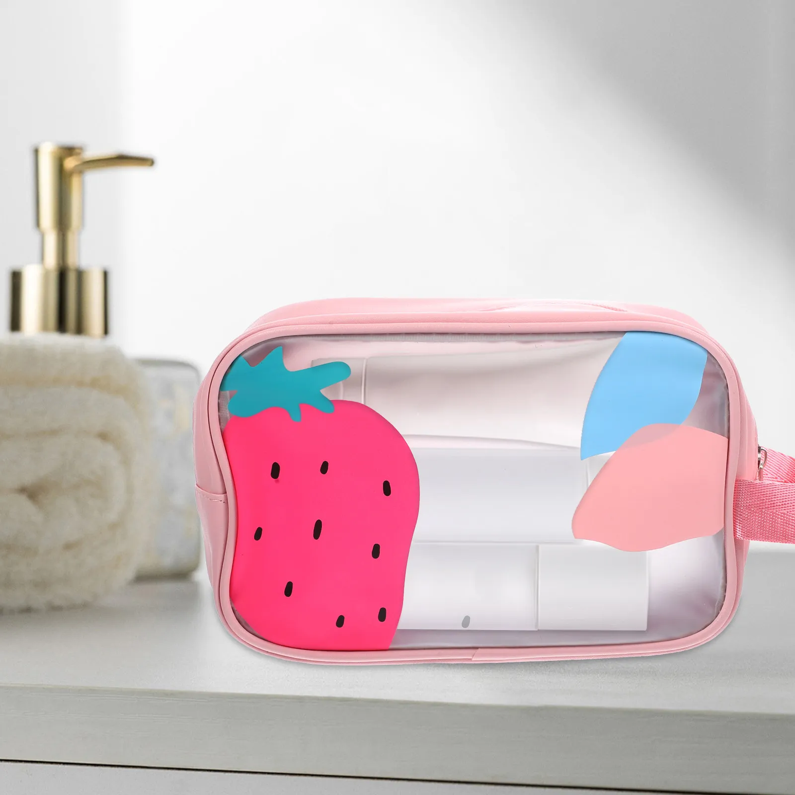 Portable Waterproof Bag Travel Toiletry Organizer with Wide Opening Zipper Closure for Makeup Toiletries Electronics