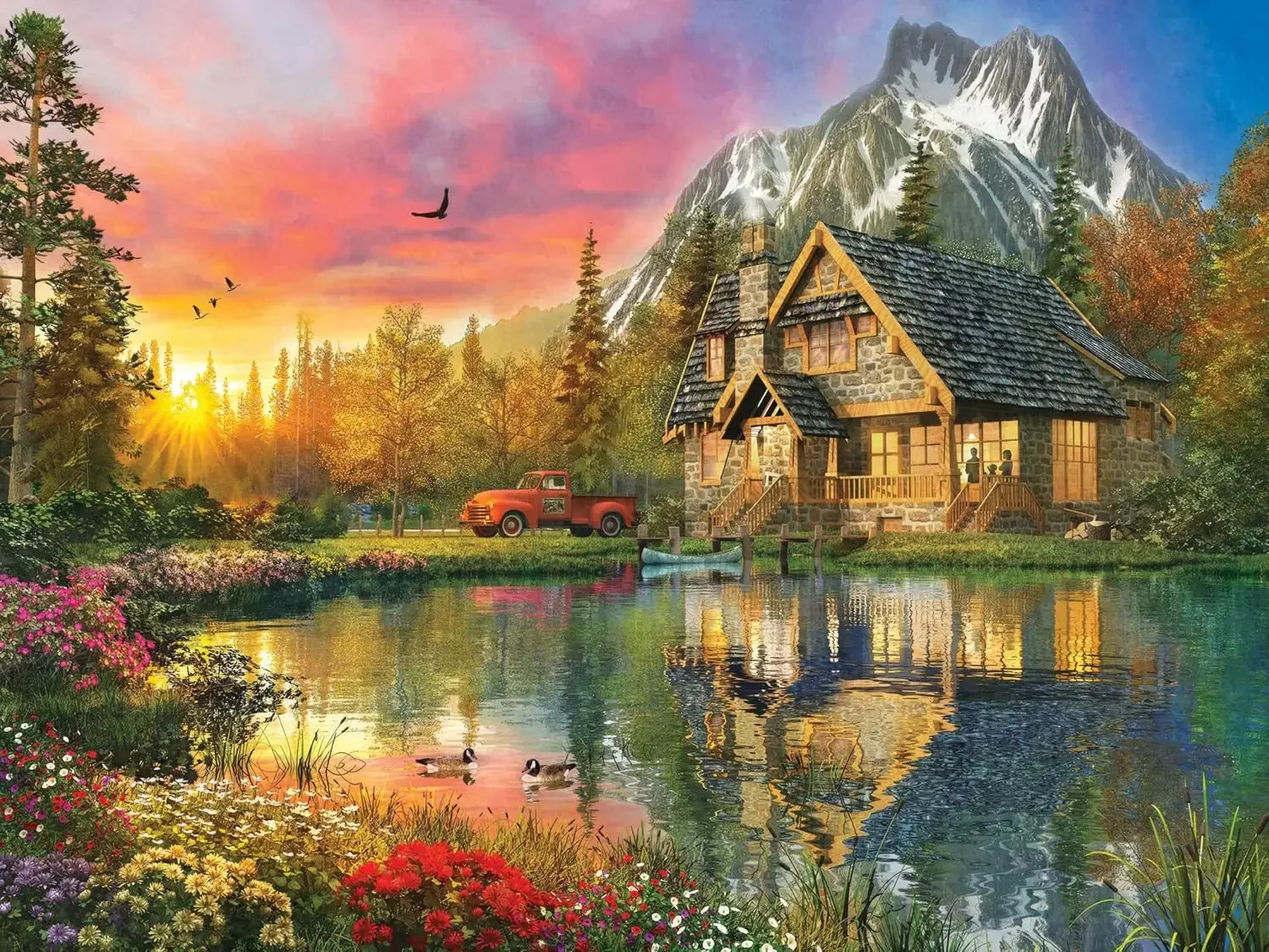 

Adults Jigsaw Puzzles 300/500/1000 Pieces Landscape Puzzles Lakes and Mountains Birthday Gift Game Room Club Decor Family Game