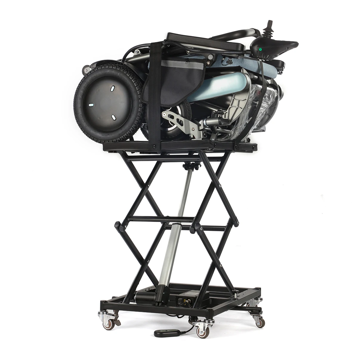 Super Light Wheelchair Electric Scissor Lift Portable Wheelchair Hoist with Remote Control Electric Wheelchair Lift view 5