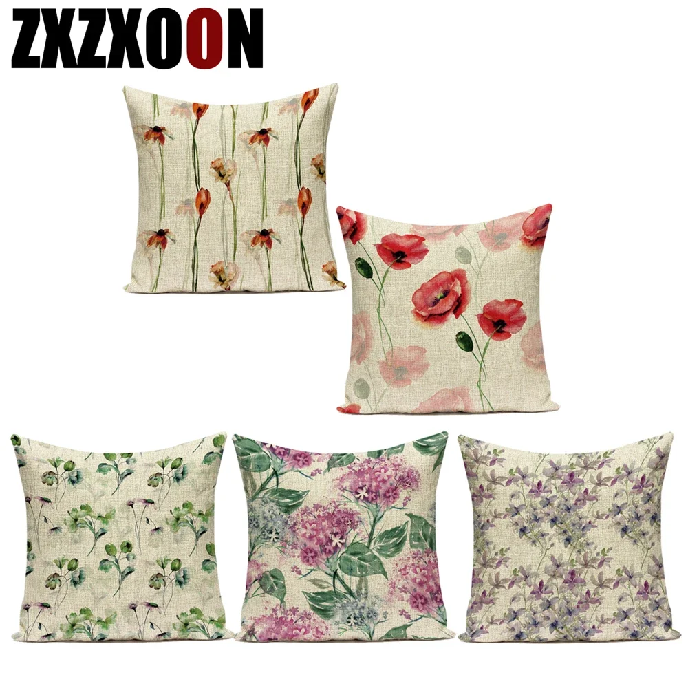 3d цветок полиэстер фиолетовый цветок зеленый лист растение декоративные подушки чехол для дивана дома гостиная Almofadas