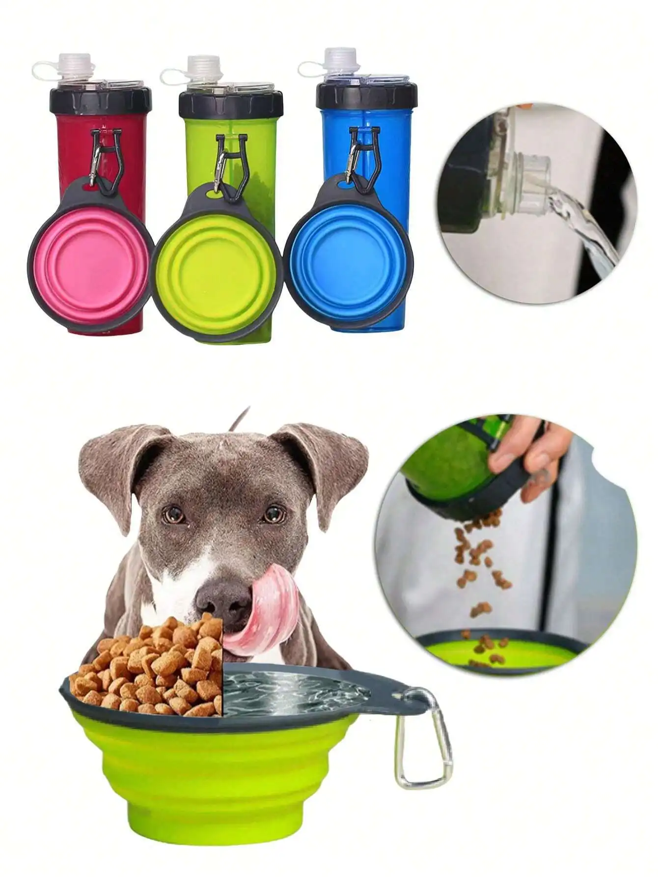 Pet Travel Water Food All-In-One Cup Go Out To Feed Pet Supplies Outdoor Water Feeding Dog Food Container Convenient And Fast