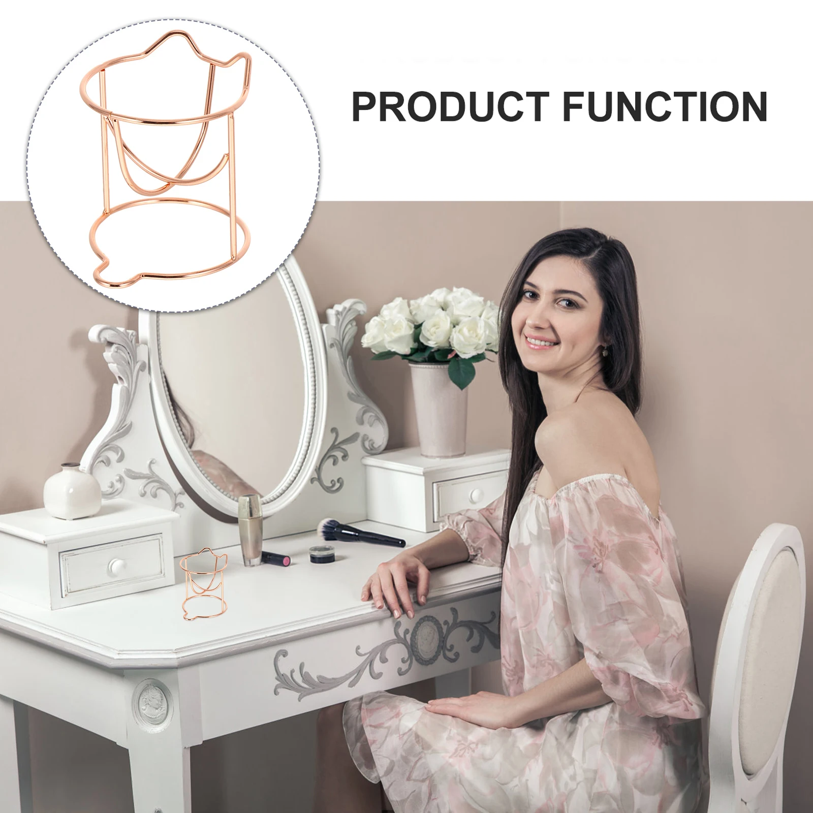 

3pcs Sponge Holder Stainless Steel Cat Drying Rack Beauty Egg Blending Powder Sponge Egg Holder Puff Storage Display