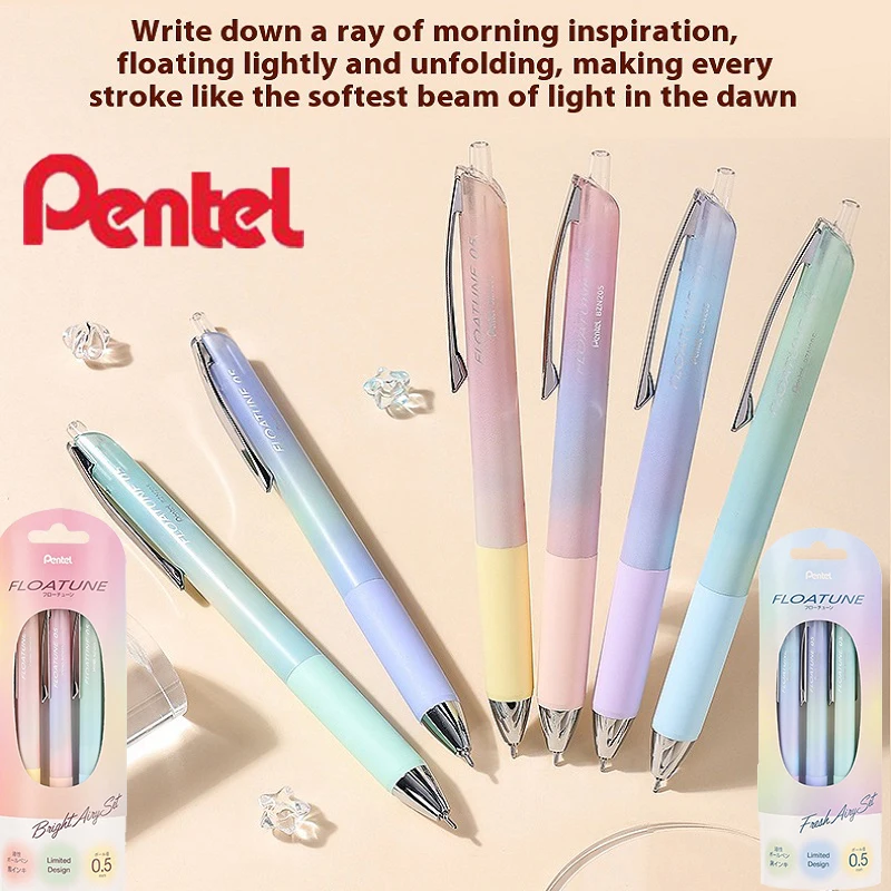 Japan Pentel Gradient Gel Ink Pen FLOATUNE 0.5mm Smooth Floating Writing Low Friction Oil Pens Anti Fatigue Grip Cute Supplies