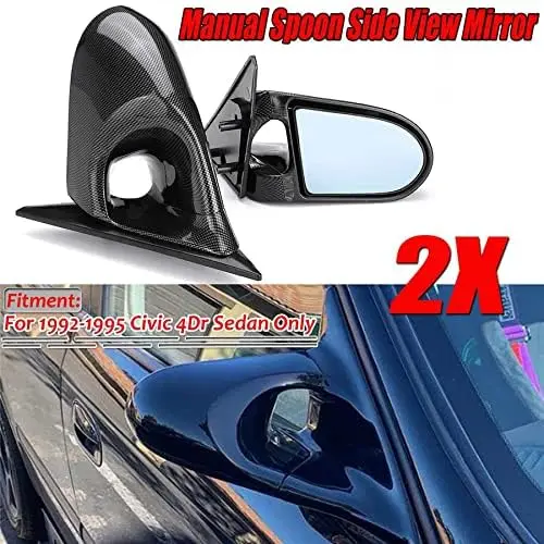

Honda Civic EG 1992-1995 2x Carbon Fiber Look Door Wing Side View Mirrors
