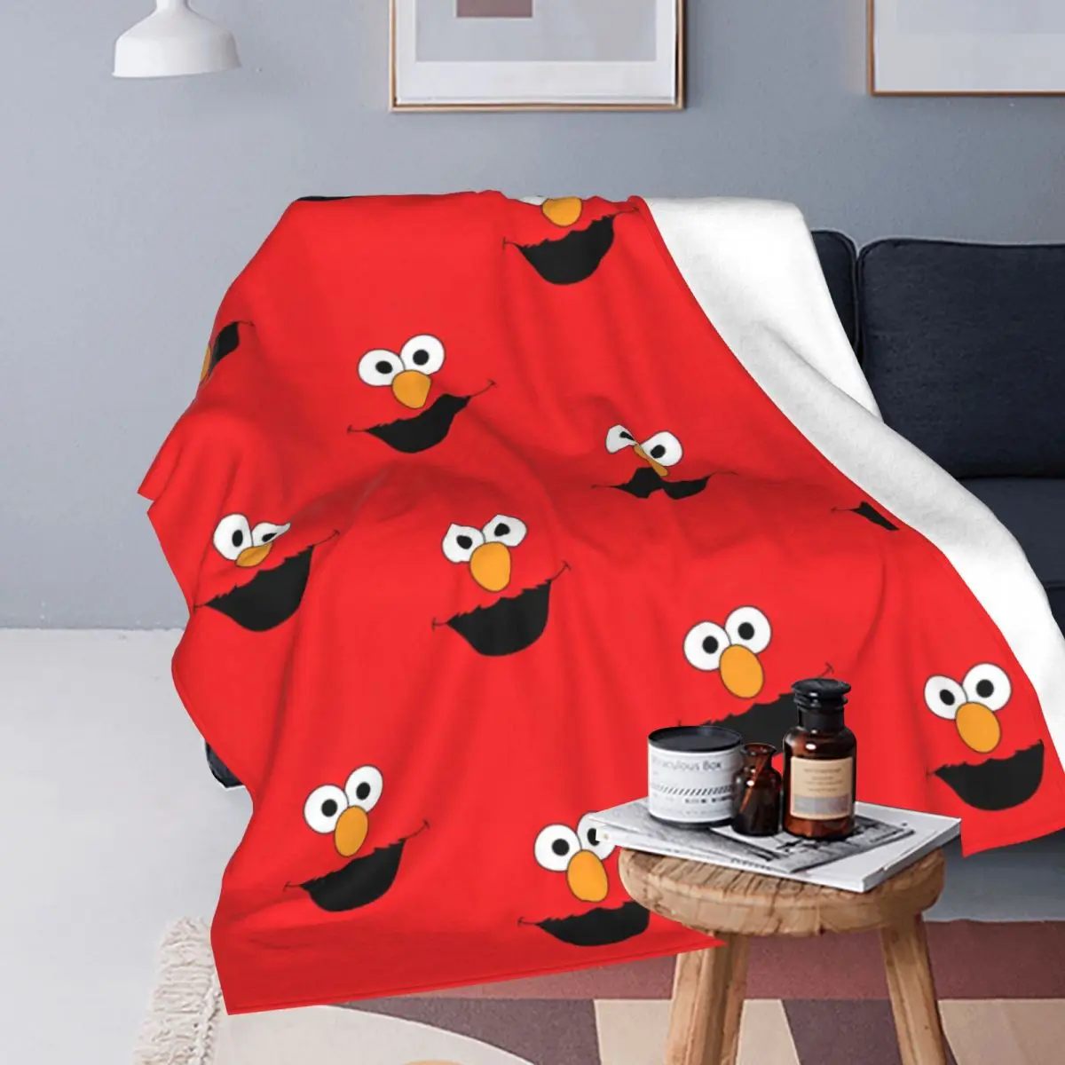 S-Sesame Streets Blankets Fleece Summer Cookie Monster Cartooon Portable Soft Throw Blanket for Sofa Bedroom Rug Piece