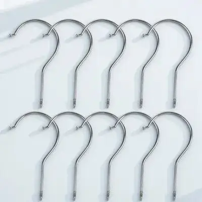 

10pcs Plastic Trouser Clips 10CM Long 3.2mm Thick Black Round Hooks Heavy Duty Screw InHooks Clothes Rack DIY Home Use