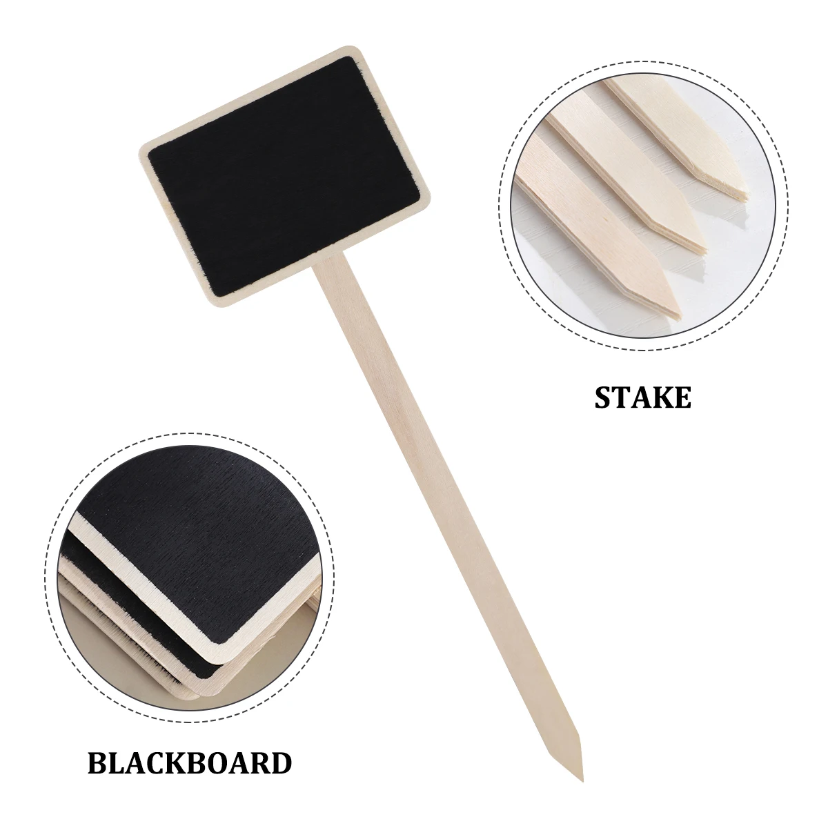 

10 Wooden Blackboard Cards Mini Chalkboards Plant Markers Durable Solid Garden Sign Tags Christmas Wedding Kids Crafts