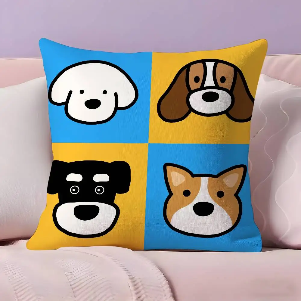 

Cartoon simple lines dog Pillow Case Pillowcase Ultra Soft Skin Friendly Fabric Cloud Like Comfort & Concealed Zipper