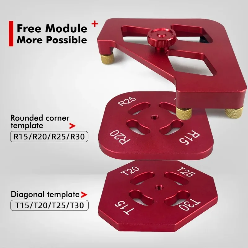 Arc/T corner radius quick engraving machine trimming angle gauge aluminum alloy angle locator template woodworking package