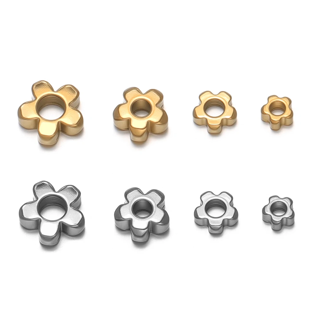 20 Stück Edelstahl-Blumen-Abstandsperlen für die Herstellung von Halsketten, Ohrringen, DIY-Schmuckzubehör, Armbändern und Zubehör. – Detail 3
