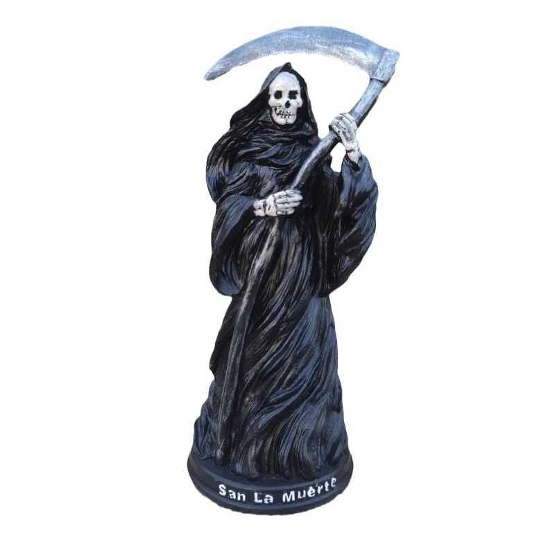 New European and American Halloween Soul Reaper Ghost Festival Harvester Death God Statue Garden Desktop Decoration Ornament