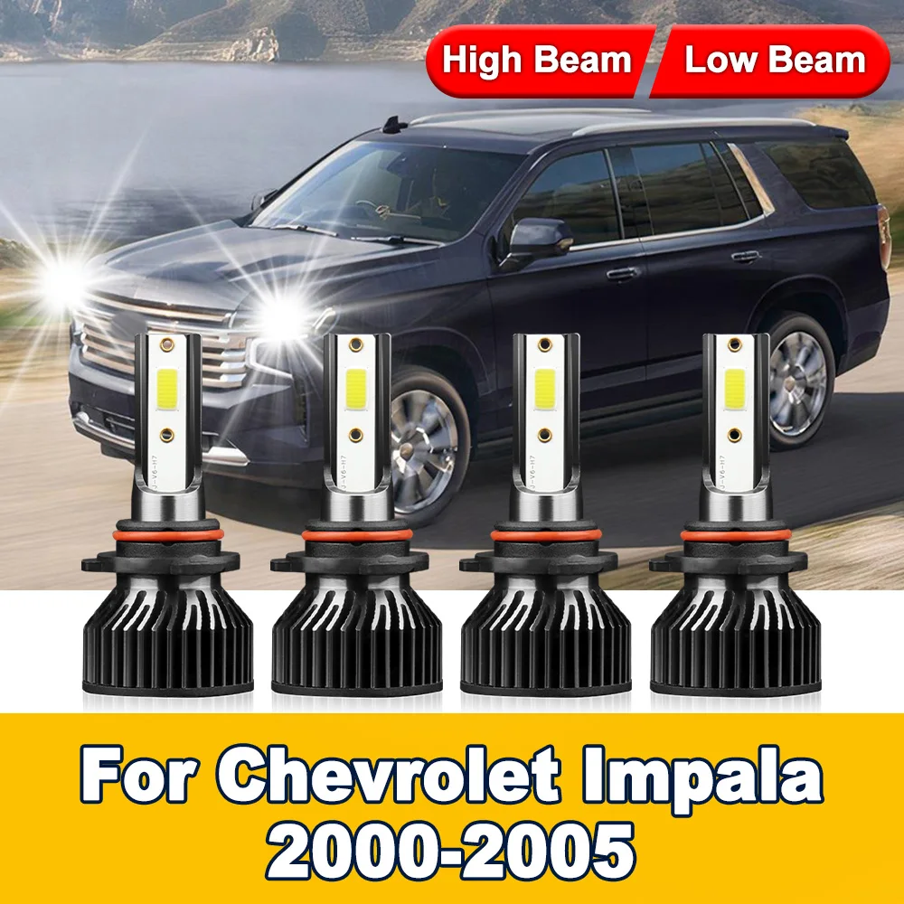 

Car LED Headlight 6000K White High Low Beam Headlamp 30000LM 300W For Chevrolet Impala 2000-2004 2005 Plug and Play Car Light