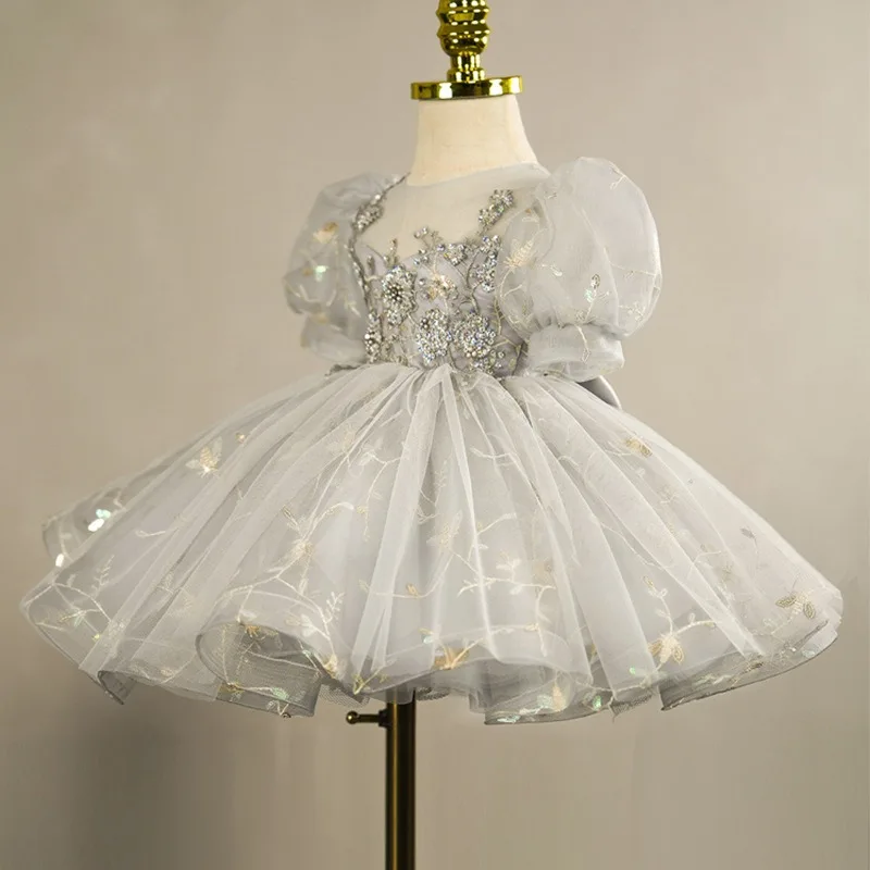 

Luxurious Birthday Party Dress For Girls Ball Gown Elegant Beads Evening Dresses For Teenage Girls Party Frock For Wedding Kids
