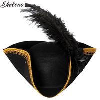 Wide Brim Pirate Hat Captain Hat For Women Man Unisex Tricorn Hat Cosplay Unique Historical Reenactments Halloween Party Cap