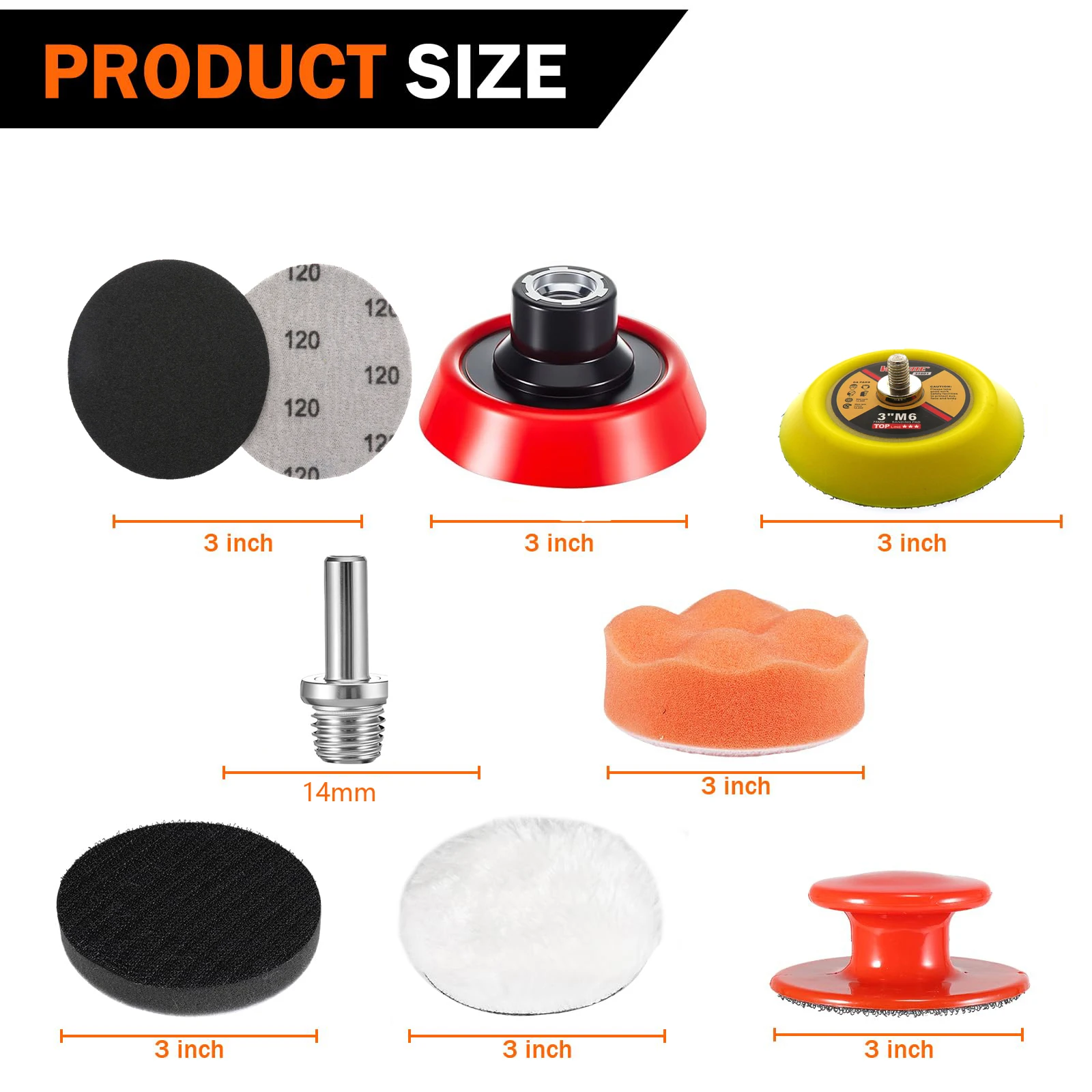 3インチヘッドライト修復キット137個入り、ウェット/ドライサンドペーパー、インターフェースパッド、研磨スポンジ付き、自動車、金属、ガラス、樹脂、木材用